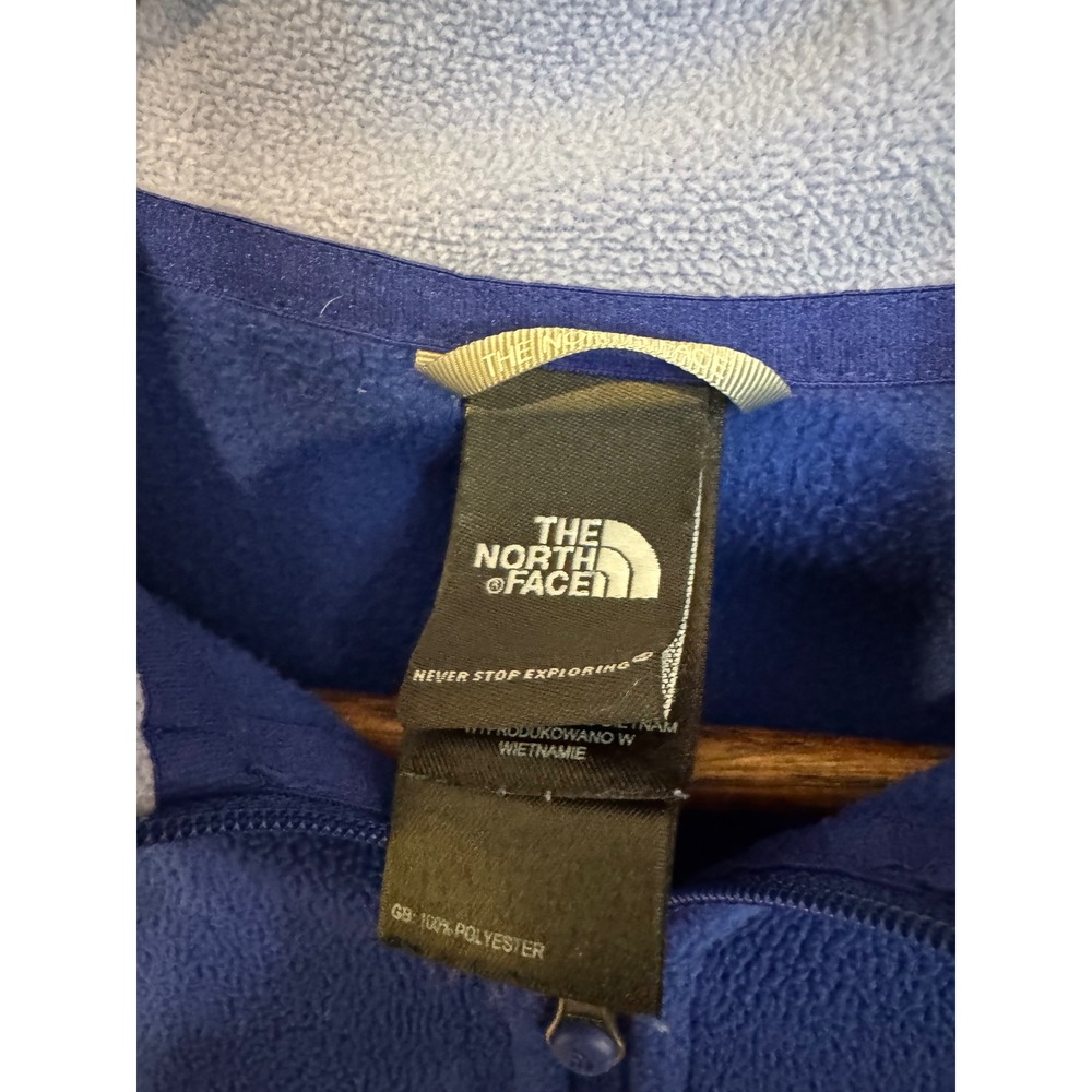 The North Face Womens TKA 100 Fleece Quarter Zip Pullover Royal Blue Small - Picture 2 of 4